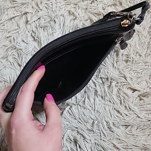 Coach Wristlet Mini Purse Clutch Wrislet Bag Black C Logo Silver Tone Hardware - Picture 14 of 14